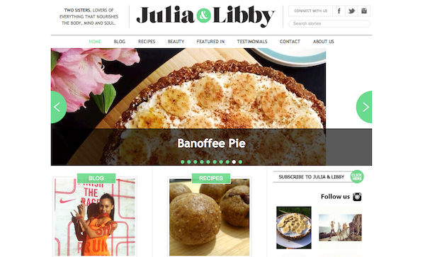 julia and libby website screengrab