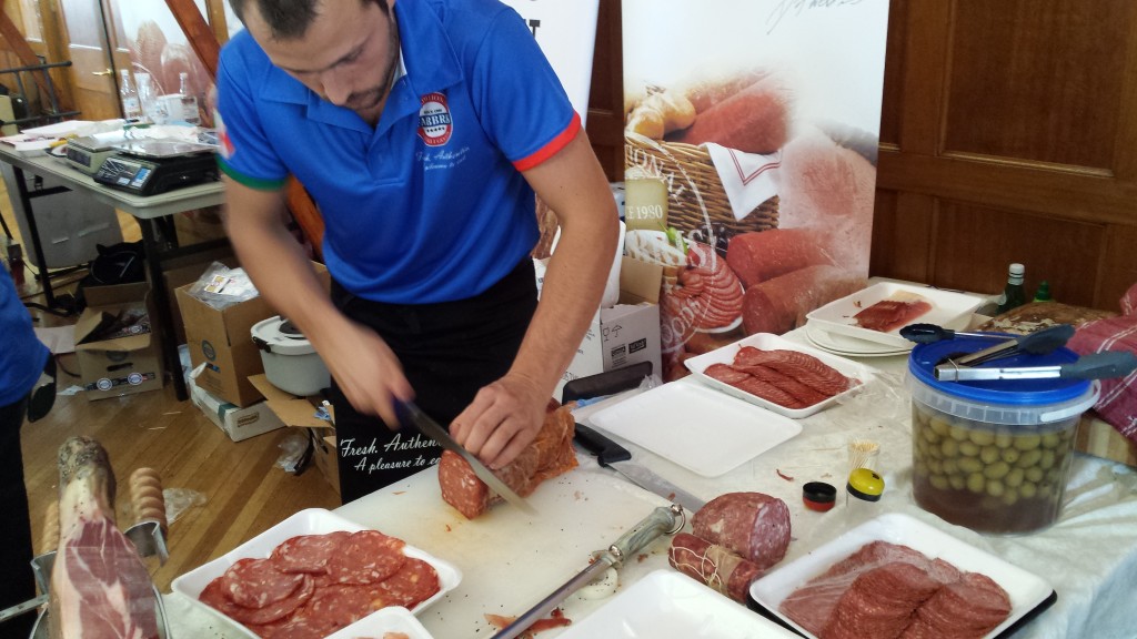 Melb Salami Festa slicing salami