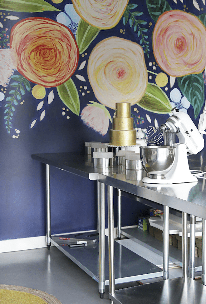 Cake Ink Studio and wall painted by Samone image by Danielle Trovato