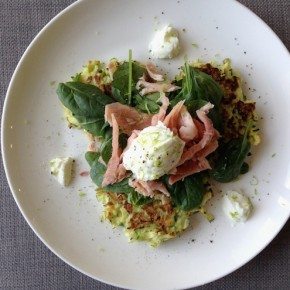 Recipe: Zucchini Fritters with Smoked Trout