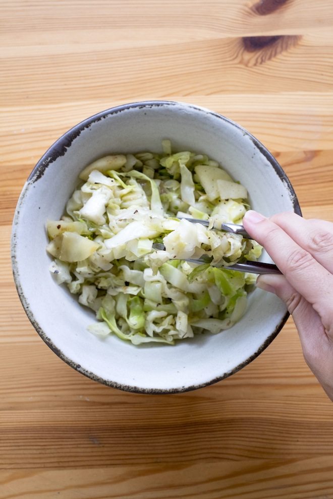 Cabbage with hand portrait