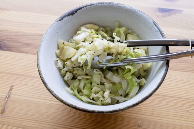 Cabbage with tongs landscape
