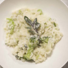 Broccoli Sage Goats Cheese Risotto